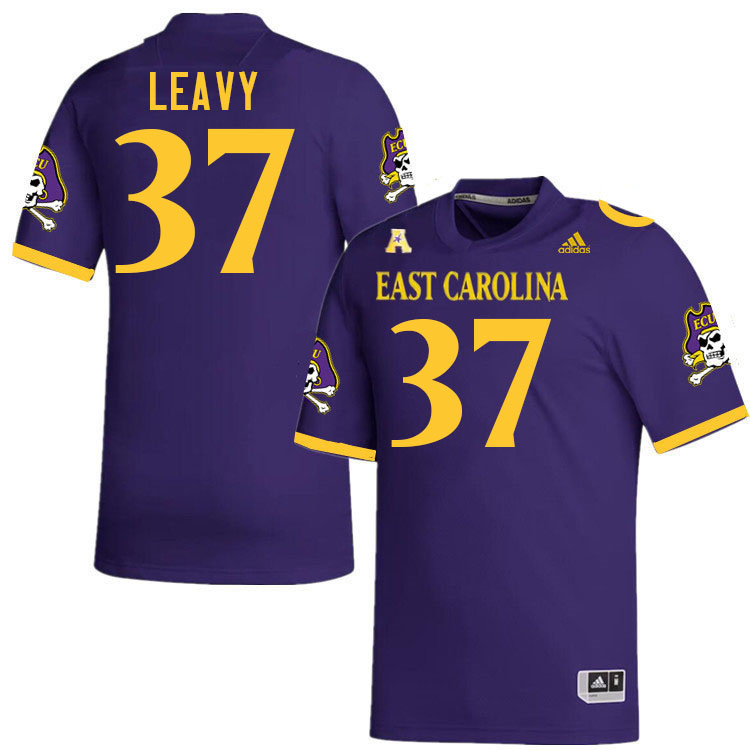#37 Ryan Leavy East Carolina Pirates College Football Jersey Stitched-Purple
